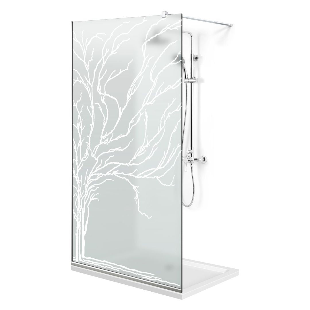 Paravan dus Walk-in, Perete dus  Inox, #Mata