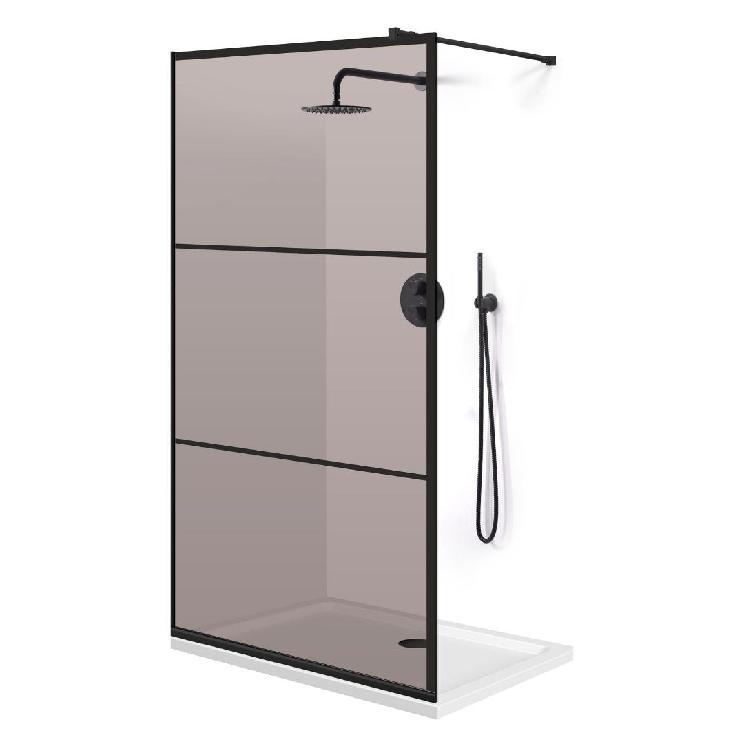 Shower Screens Walk-in, Black shower wall, #Bronze #Bronze