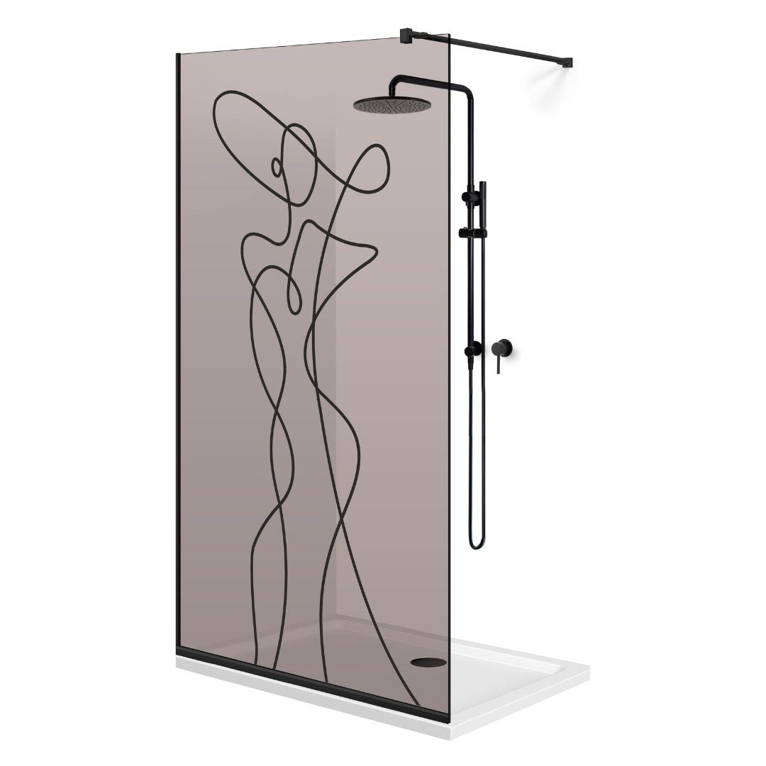 Shower Screens Walk-in, Black shower wall, #Bronze #Bronze