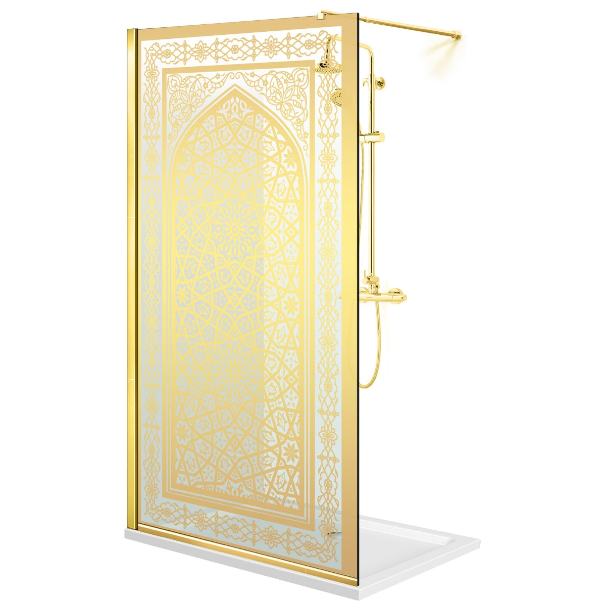 Shower Screens Walk-in, Shower Wall Gold, #Clear #Water-Clear