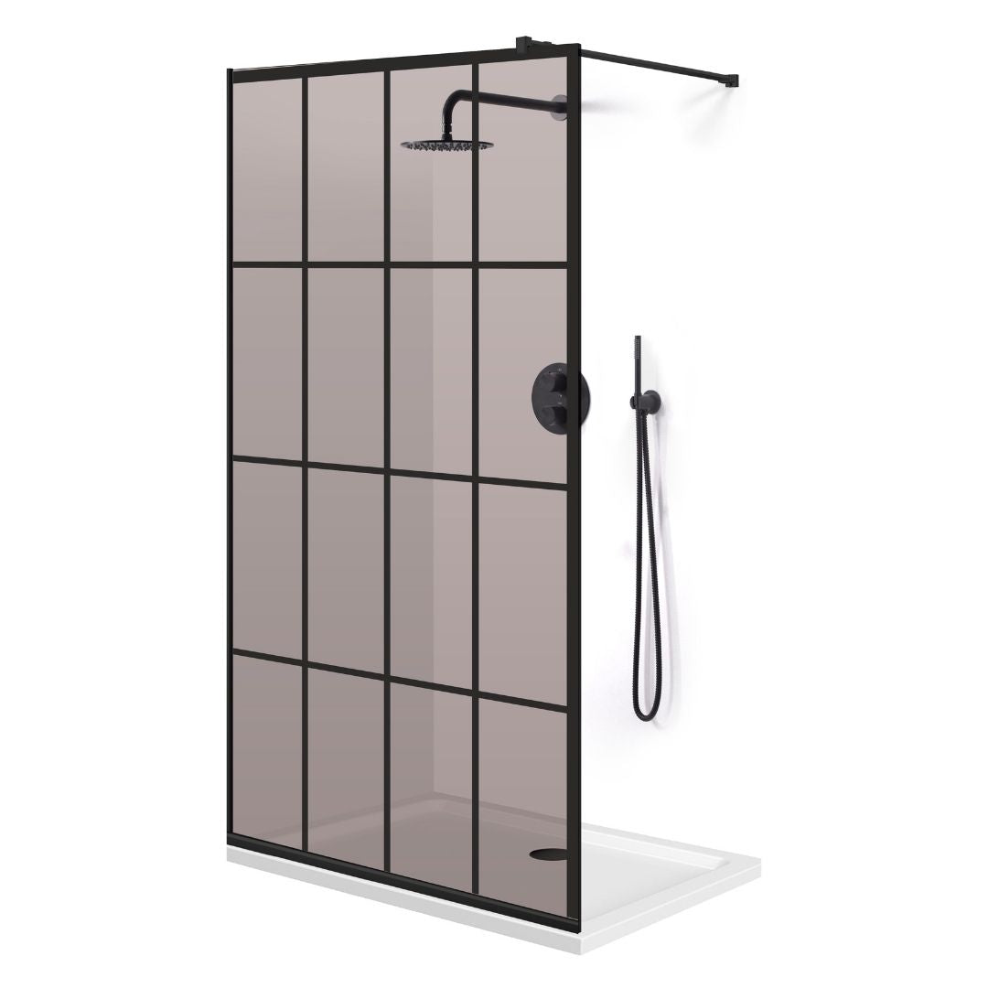 Shower Screens Walk-in, Black shower wall, #Bronze #Bronze
