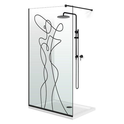 Shower Screens Walk-in, Black Shower Wall, #Clear #Crystal Clear