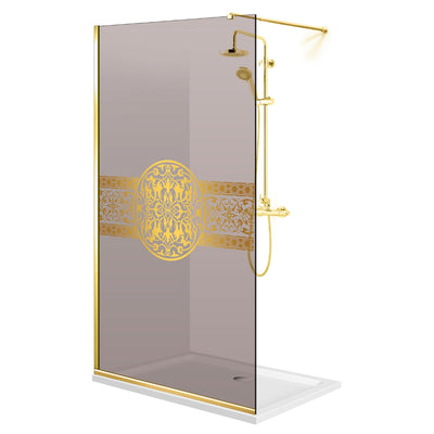 Shower Screens Walk-in, Shower Wall Gold, #Bronze #Bronze