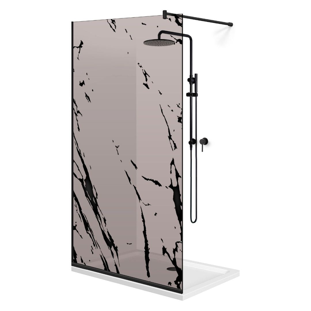 Shower Screens Walk-in, Black shower wall, #Bronze #Bronze