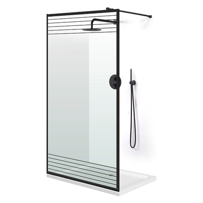 Shower Screens Walk-in, Black Shower Wall, #Clear #Crystal Clear