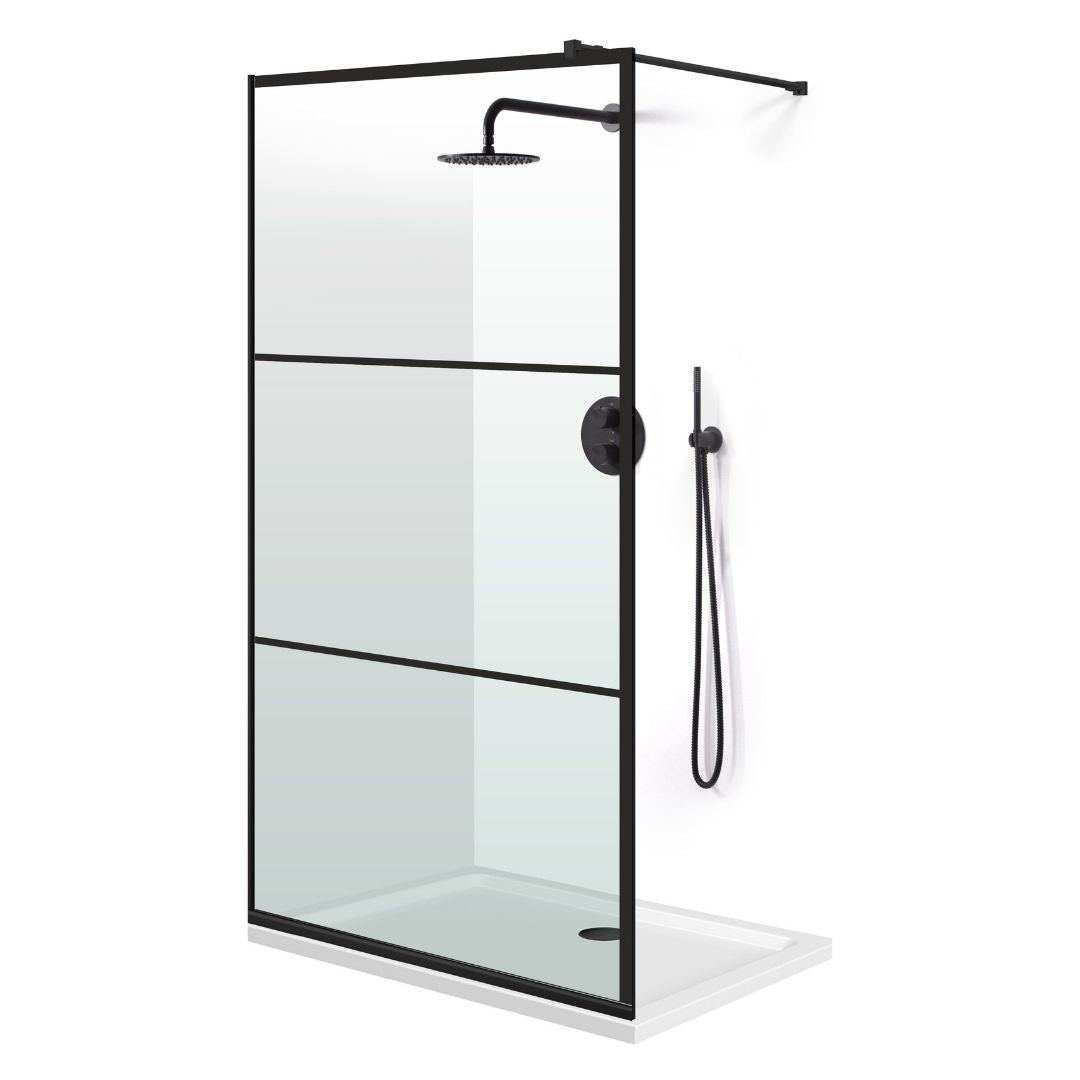 Shower Screens Walk-in, Black Shower Wall, #Clear #Crystal Clear