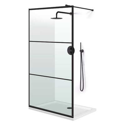 Shower Screens Walk-in, Black Shower Wall, #Clear #Crystal Clear