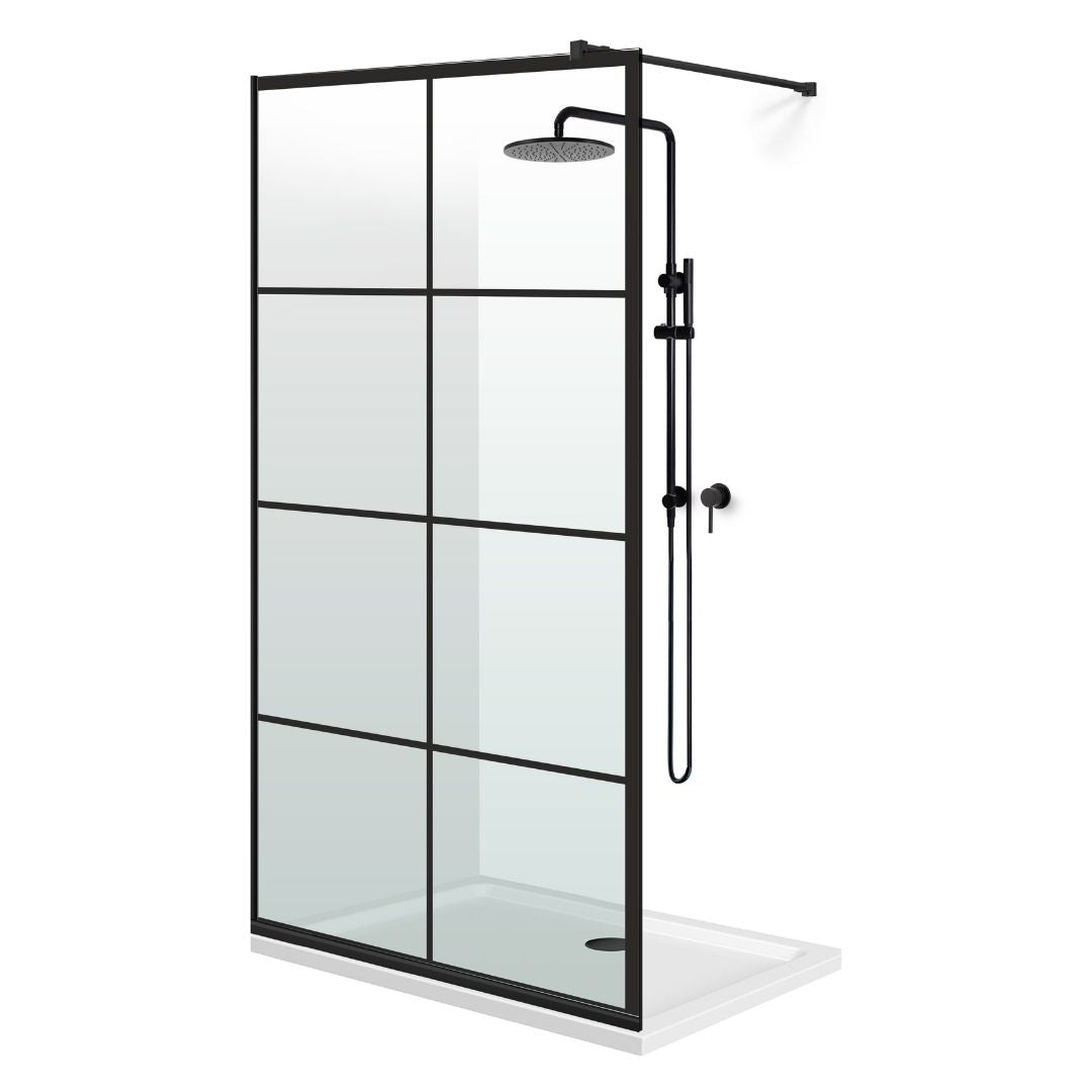 Shower Screens Walk-in, Black Shower Wall, #Clear #Crystal Clear