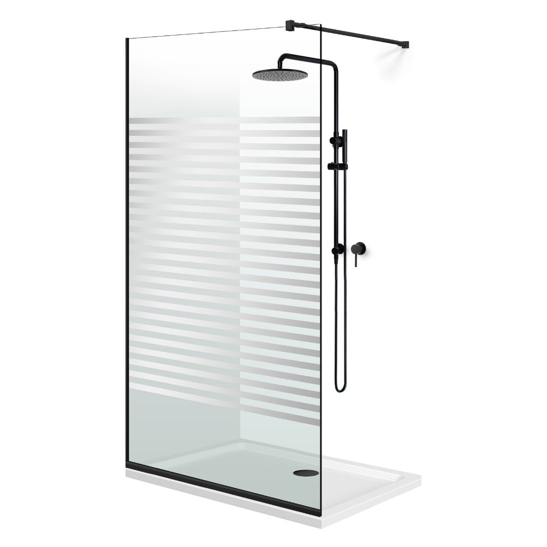 Shower Screens Walk-in, Black Shower Wall, #Clear #Víztiszta