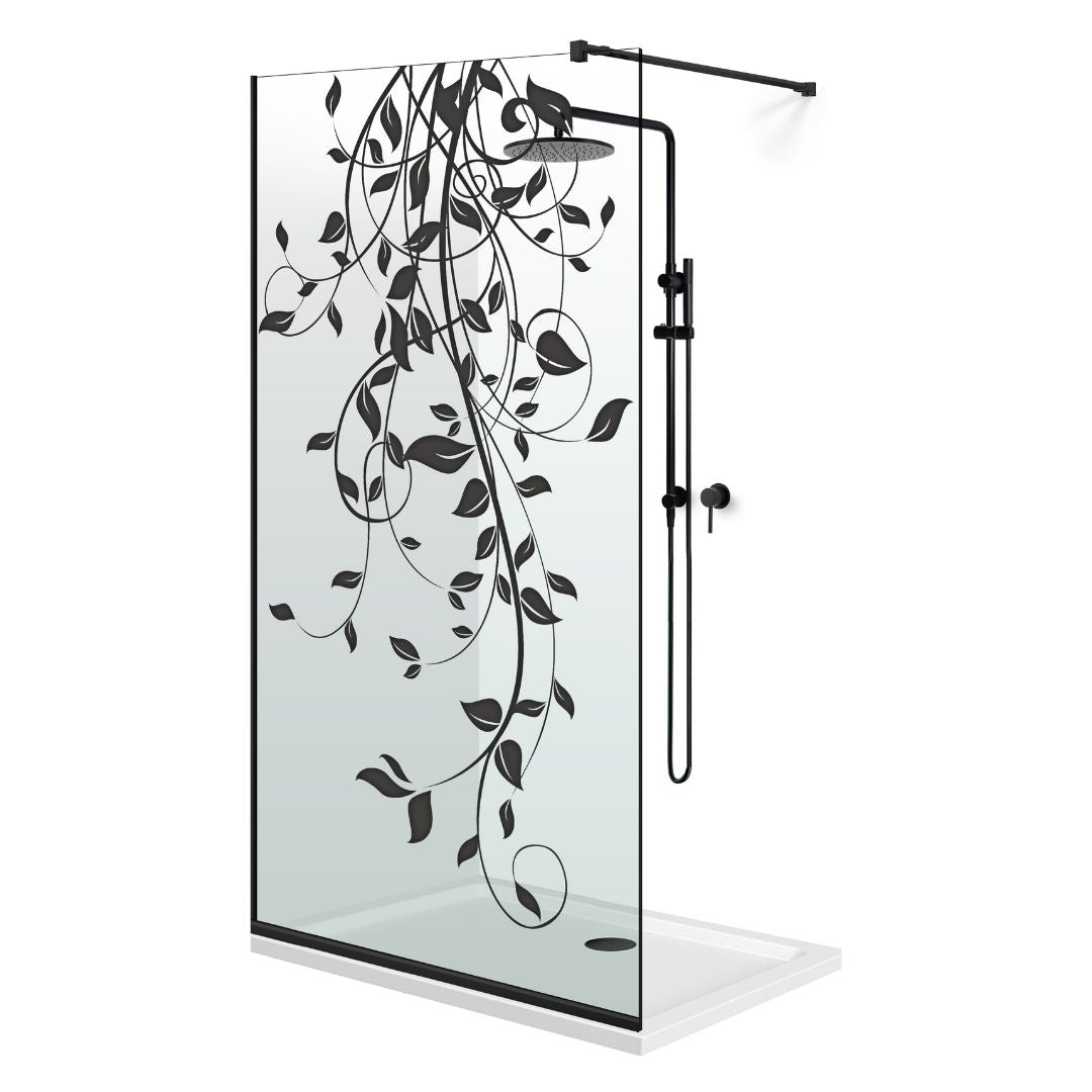 Shower Screens Walk-in, Black Shower Wall, #Clear #Víztiszta