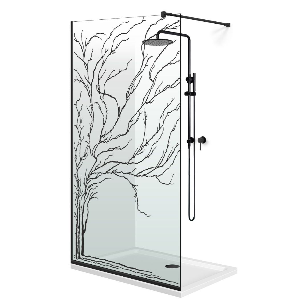 Shower Screens Walk-in, Black Shower Wall, #Clear #Víztiszta
