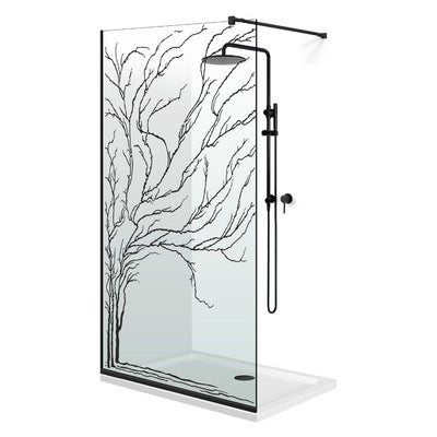 Shower Screens Walk-in, Black Shower Wall, #Clear #Víztiszta