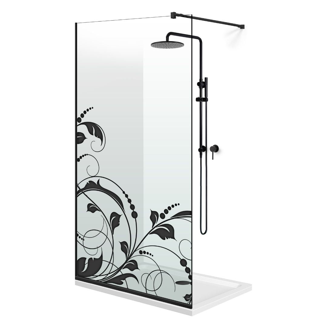 Shower Screens Walk-in, Black Shower Wall, #Clear #Víztiszta