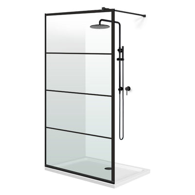 Shower Screens Walk-in, Black Shower Wall, #Clear #Víztiszta