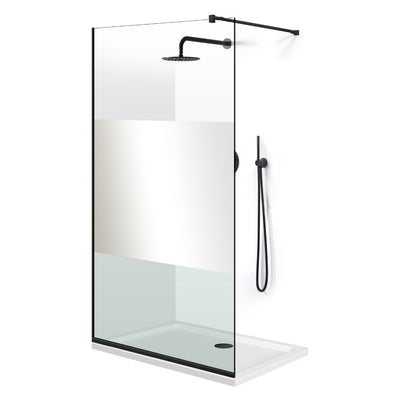 Shower Screens Walk-in, Black Shower Wall, #Clear #Víztiszta