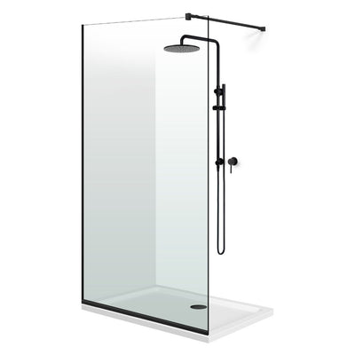 Shower Screens Walk-in, Black Shower Wall, #Clear #Víztiszta