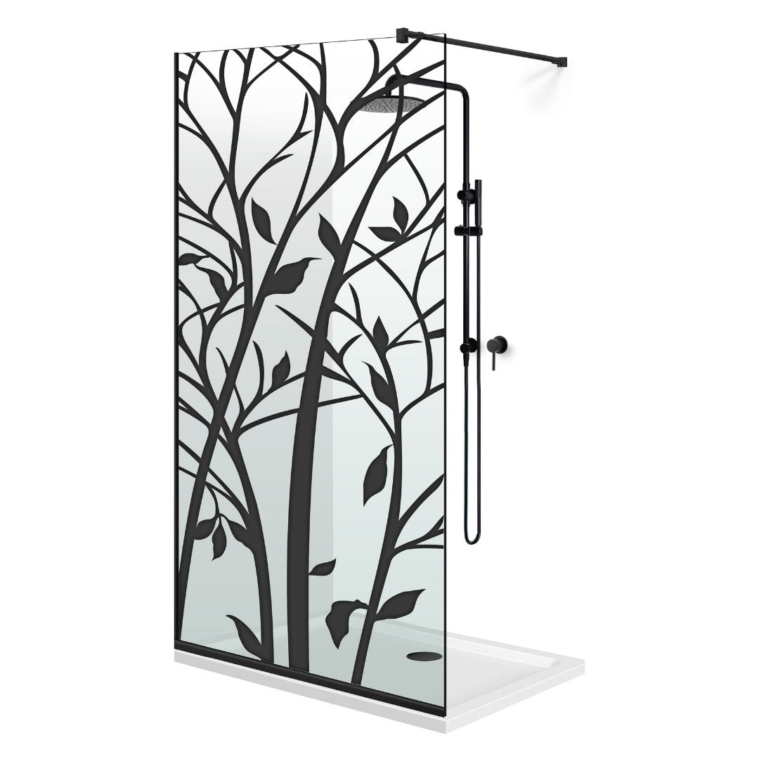 Shower Screens Walk-in, Black Shower Wall, #Clear #Víztiszta