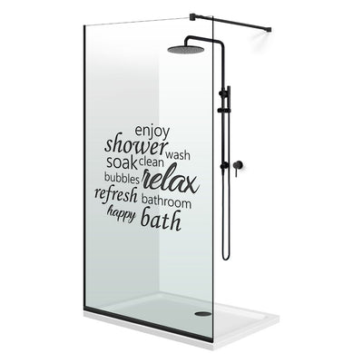 Shower Screens Walk-in, Black Shower Wall, #Clear #Víztiszta