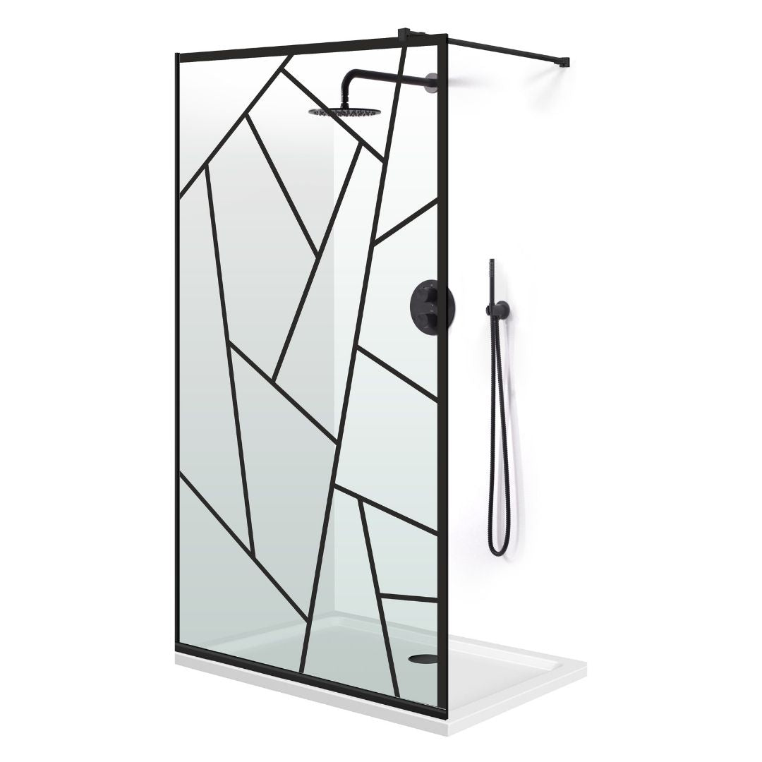 Shower Screens Walk-in, Black Shower Wall, #Clear #Víztiszta