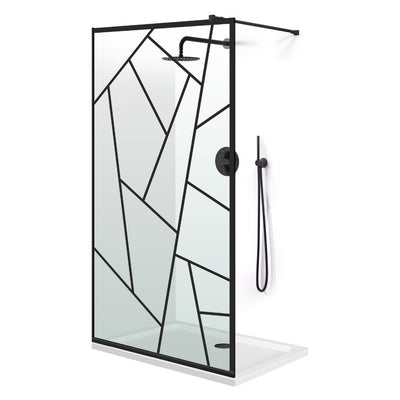 Shower Screens Walk-in, Black Shower Wall, #Clear #Víztiszta