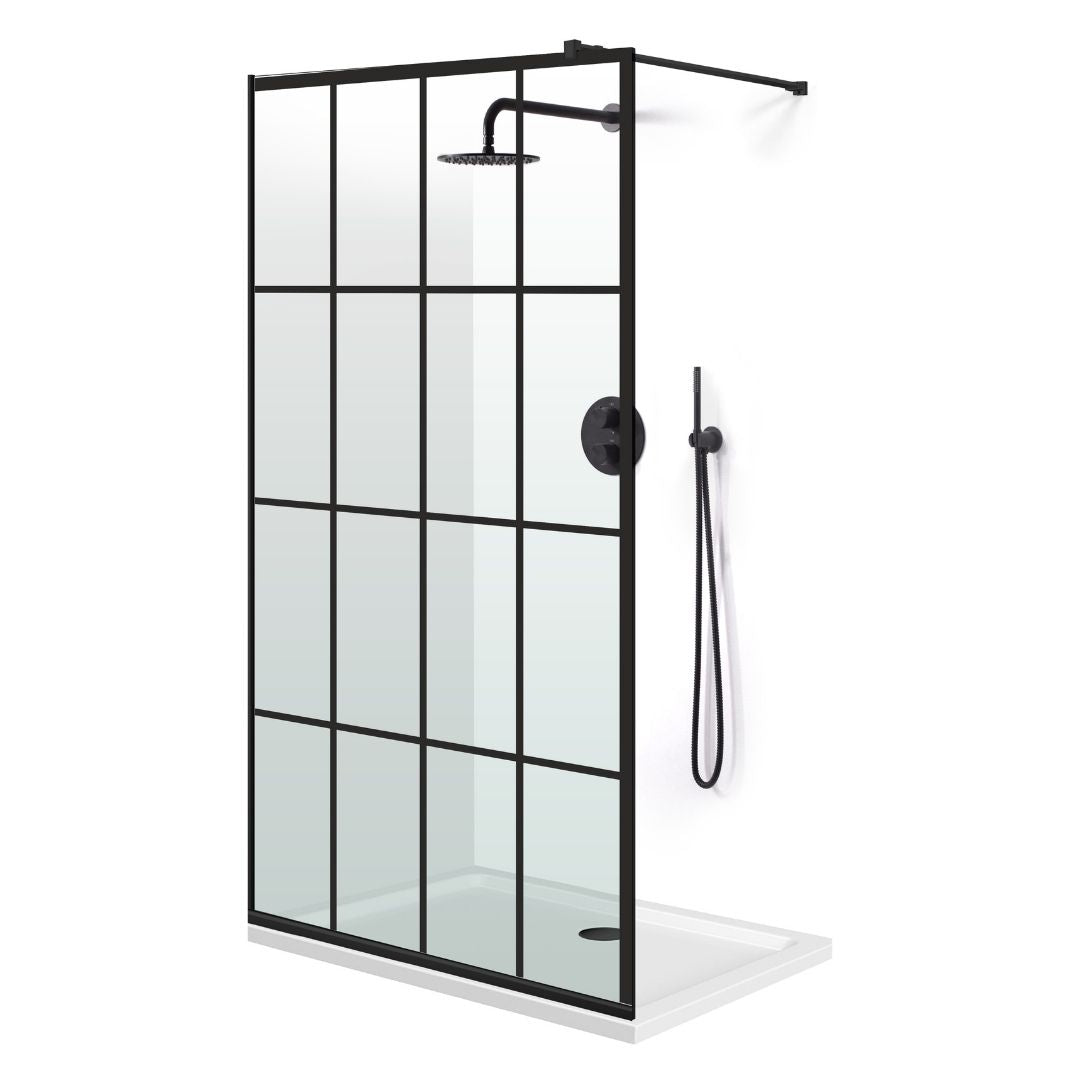 Shower Screens Walk-in, Black Shower Wall, #Clear #Víztiszta