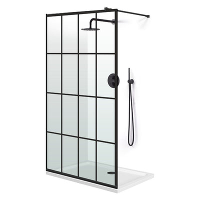 Shower Screens Walk-in, Black Shower Wall, #Clear #Víztiszta