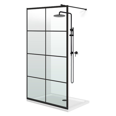 Shower Screens Walk-in, Black Shower Wall, #Clear #Víztiszta