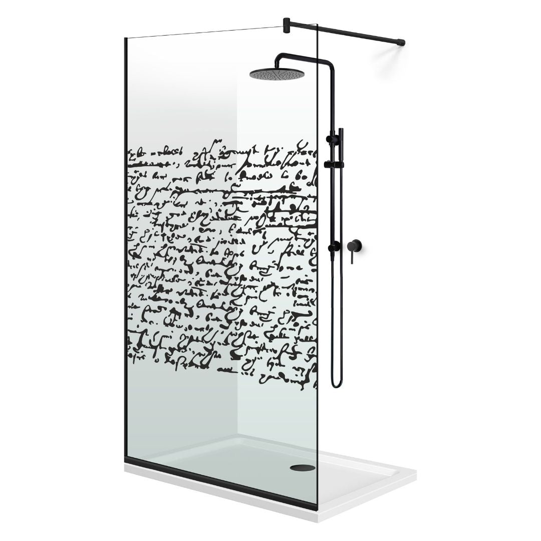 Shower Screens Walk-in, Black Shower Wall, #Clear #Víztiszta