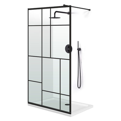 Shower Screens Walk-in, Black Shower Wall, #Clear #Víztiszta