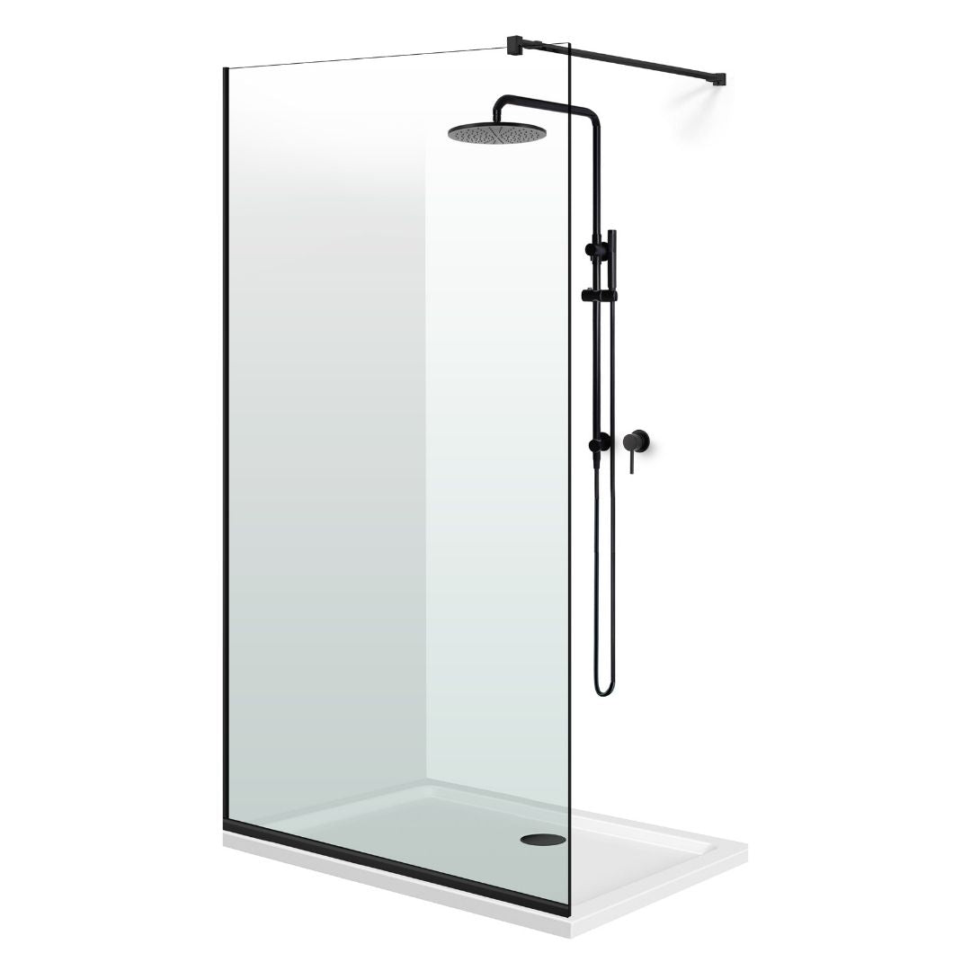 Shower Screens Walk-in, Black Shower Wall, #Clear #Víztiszta