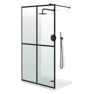 Paravan dus Walk-in, Perete dus  Negru, #Clara