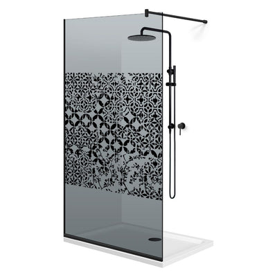 Shower Screens Walk-in, Black shower wall, #Grey #Grey