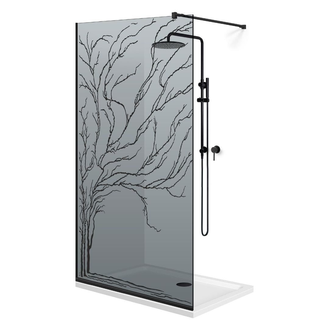 Shower Screens Walk-in, Black shower wall, #Grey #Grey