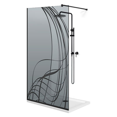 Paravan dus Walk-in, Perete dus  Negru, #Gri