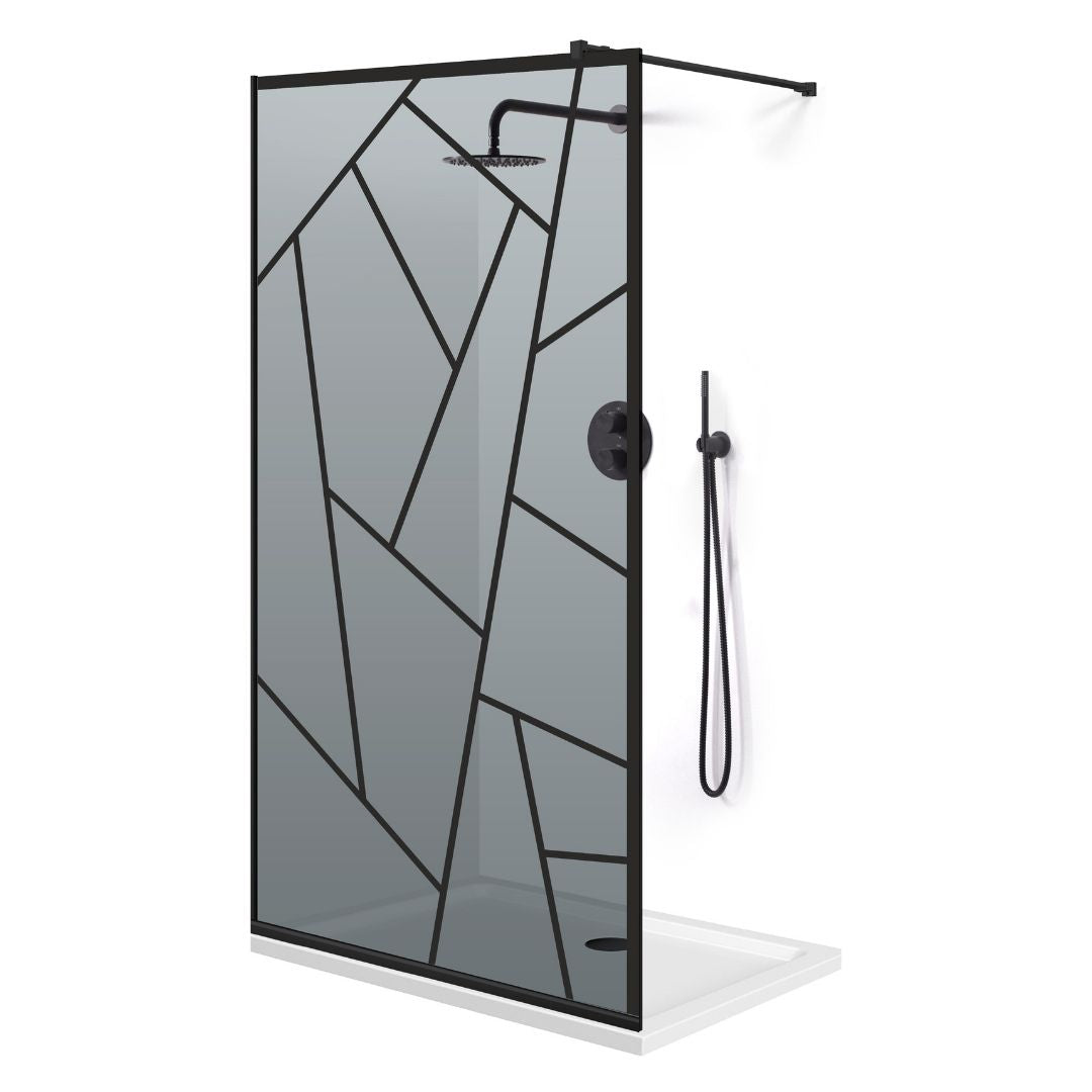 Shower Screens Walk-in, Black shower wall, #Grey #Grey