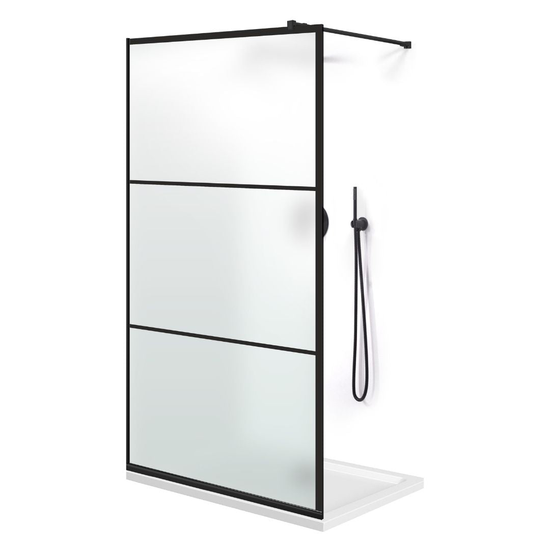 Shower Screens Walk-in, Black Shower Wall, #Satiné #Matt
