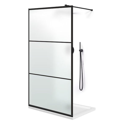 Shower Screens Walk-in, Black Shower Wall, #Satiné #Matt