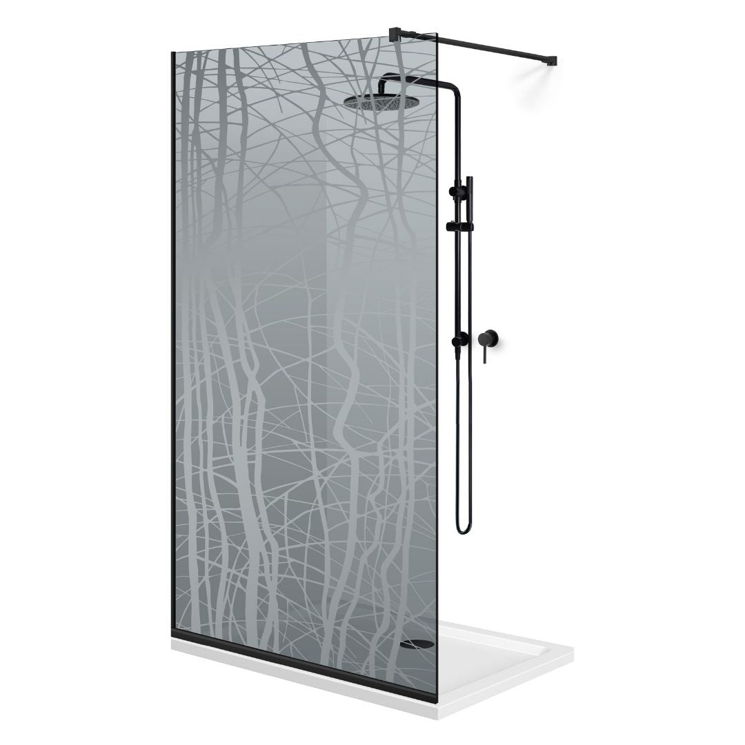 Shower Screens Walk-in, Black shower wall, #Grey #Grey