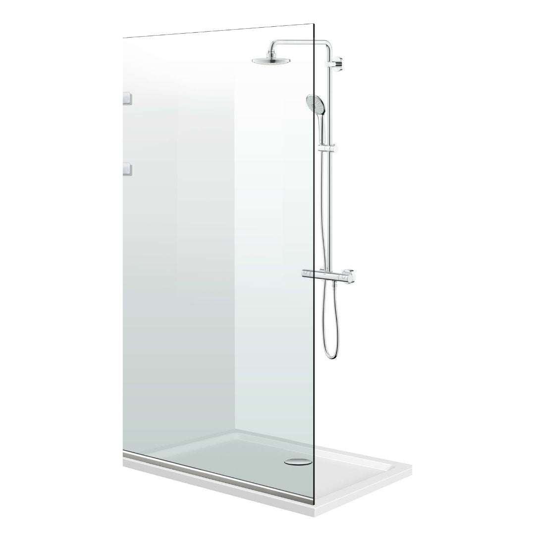 Aqua Elegance ® INOX walk-in shower screen, full stainless steel hardware, clear tempered glass