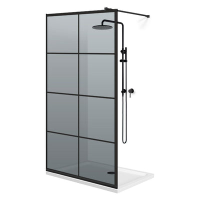 Shower Screens Walk-in, Black shower wall, #Grey #Grey