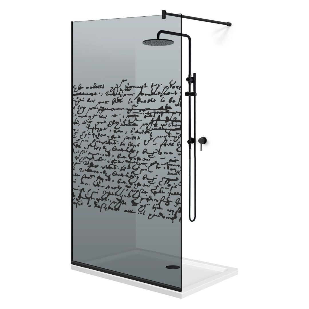 Shower Screens Walk-in, Black shower wall, #Grey #Grey