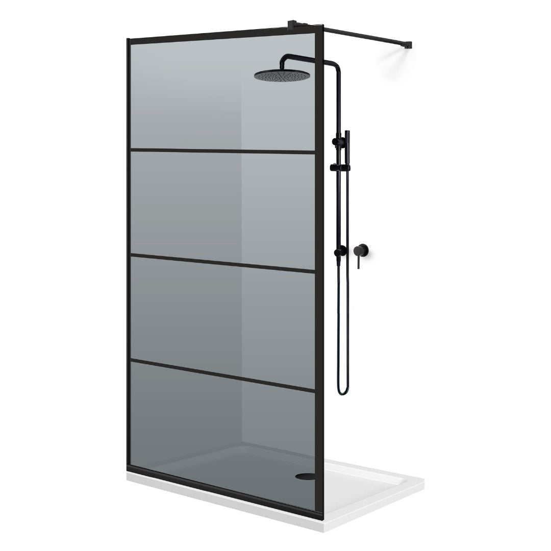 Shower Screens Walk-in, Black shower wall, #Grey #Grey
