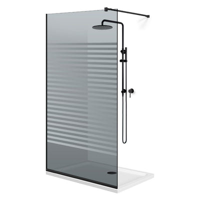 Shower Screens Walk-in, Black shower wall, #Grey #Grey