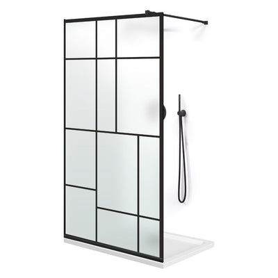 Shower Screens Walk-in, Black Shower Wall, #Satiné #Matt
