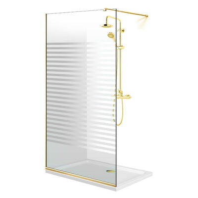 Shower Screens Walk-in, Shower Wall Gold, #Clear #Water-Clear