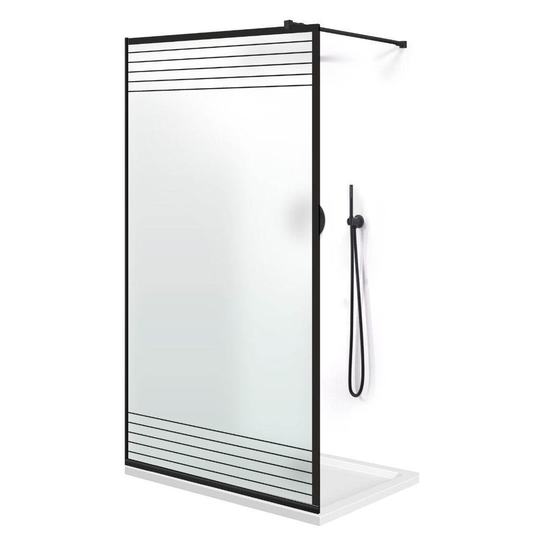 Paravan dus Walk-in, Perete dus  Negru, #Mat