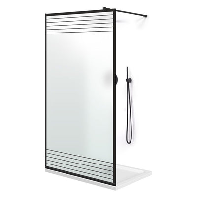 Paravan dus Walk-in, Perete dus  Negru, #Mat