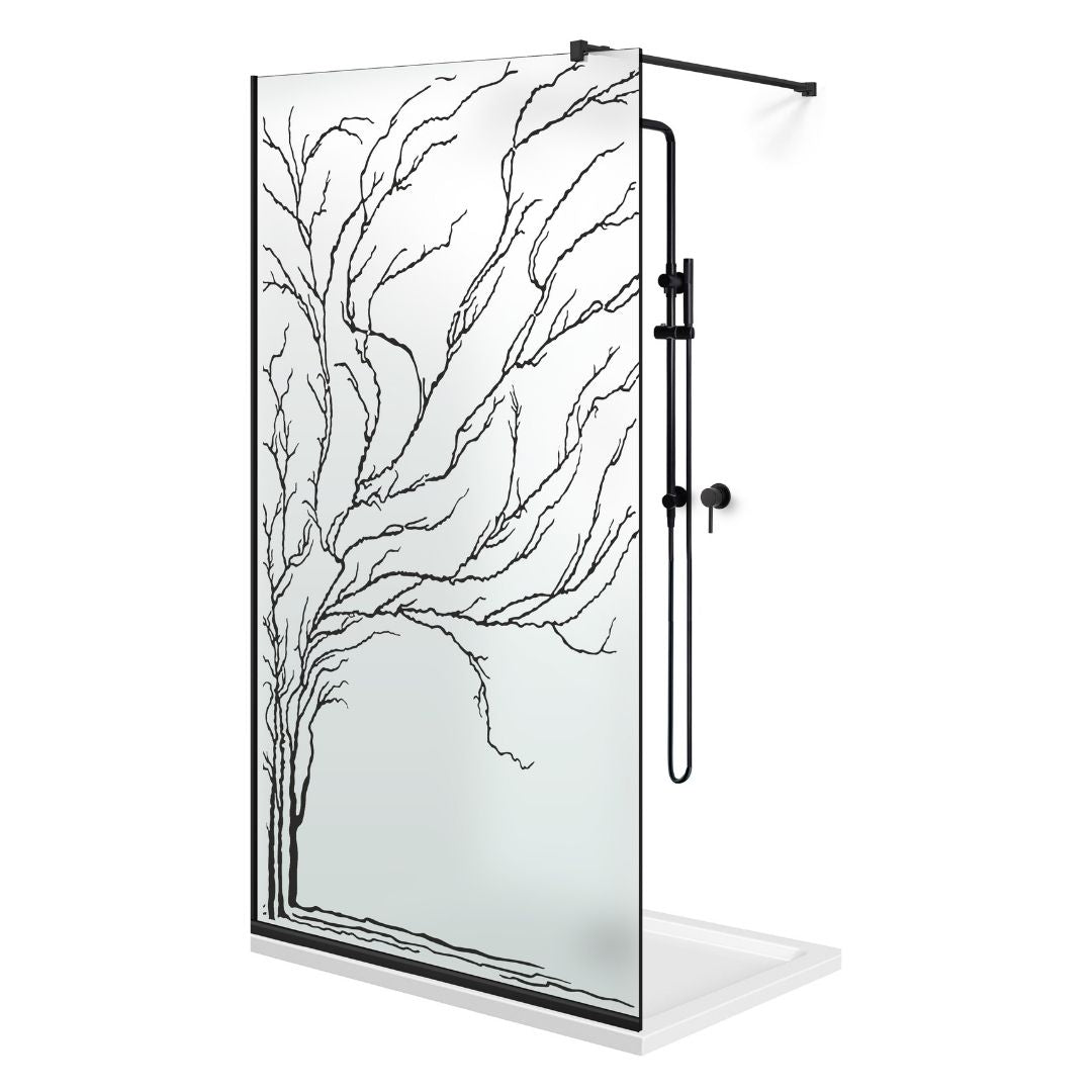 Shower Screens Walk-in, Black Shower Wall, #Satiné #Matt