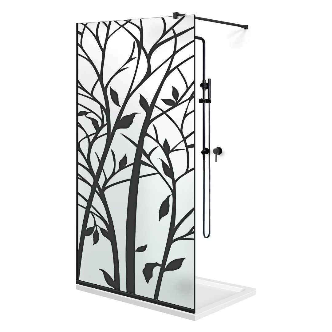 Shower Screens Walk-in, Black Shower Wall, #Satiné #Matt