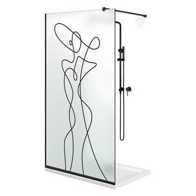 Shower Screens Walk-in, Black Shower Wall, #Satiné #Matt